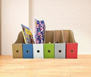 Magazine Holders for Shelves, Closet shelf Magazine Holder, Set of 6, Multicolor, Elegant Supplies, Bookends & Durable File Holders, Magazines, Reports, File Folders